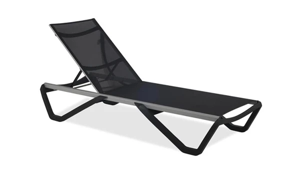 Papatya Wave Plastik Ayaklı Alüminyum Şezlong - Beyaz & Beyaz - Resim 2