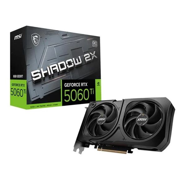MSI VGA GeForce RTX 5060 TI 8G SHADOW 2X OC PLUS RTX5060TI 8GB GDDR7 128B DX12 PCIE 5.0 X16 (3XDP 1XHDMI) ürün görseli