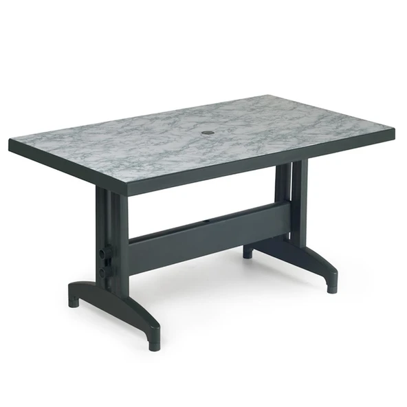 Papatya Diva Plastik Masa - 80x140 Bahçe Balkon Masası -Teak & Ahşap Dekor - Resim 3