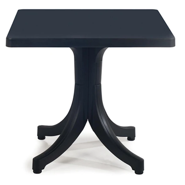 Papatya Favori Plastik Masa - 80x80 Kare Bahçe Balkon Masası -Teak - Resim 2