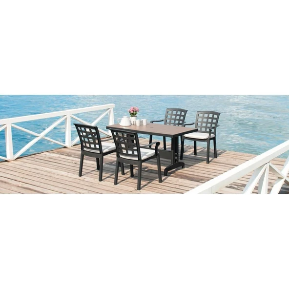 Papatya Pasha Plastik Koltuk Beyaz 6lı Paket Beyaz - Bahçe Balkon Teras Sandalyesi - Resim 7