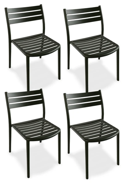 Papatya Hisar Sandalye Servi Yeşil 4lü Paket - Plastik Bahçe Balkon Mutfak Sandalyesi ürün görseli 1