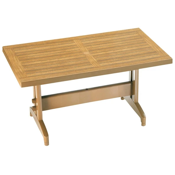 Papatya Diva Plastik Masa - 80x140 Bahçe Balkon Masası -Teak & Ahşap Dekor ürün görseli