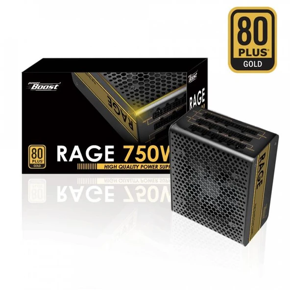 PowerBoost BST-ATX750G RAGE 750w 80+ GOLD Full Modüler 12cm Fanlı ATX PSU BST-ATX750G ürün görseli 1
