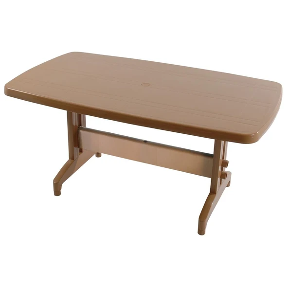 Papatya Prestige Plastik Masa Teak - 88x155 Bahçe Balkon Masası ürün görseli 1