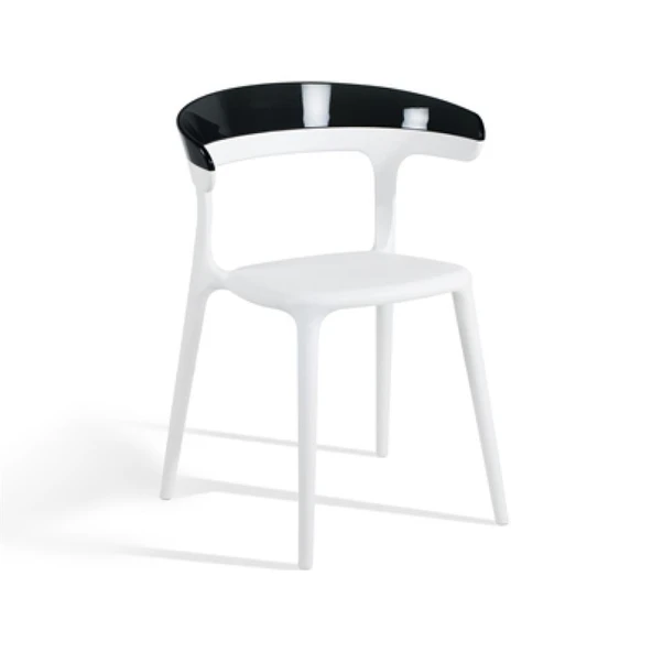 Papatya Luna Sandalye - Kahve Rengi Gövde & Transparan Kırmızı Font - Resim 8