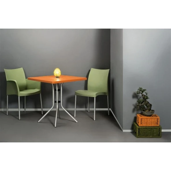 Papatya Marvel Sandalye - Alüminyum Ayaklı Bahçe Mutfak Balkon Sandalyesi -Turuncu - Resim 10