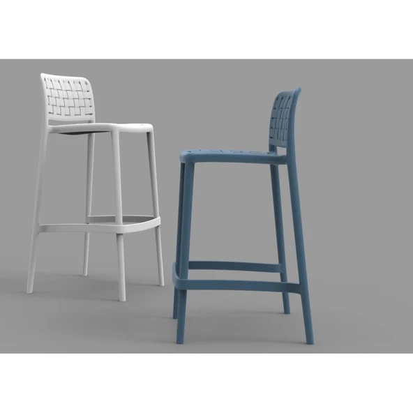 Papatya Fame Bar Sandalyesi 65 cm Kırmızı - Kolçaksız - Resim 10