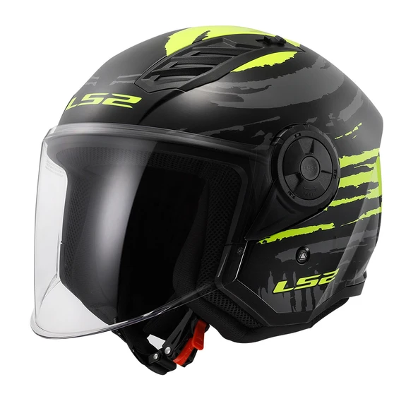 LS2 AIRFLOW 2 BRUSH SİYAH-NEON SARI KASK ürün görseli
