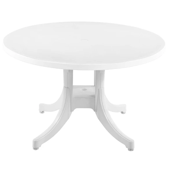 Papatya Nova Plastik Masa - 120lik Yuvarlak Balkon, Teras, Bahçe Masası -Beyaz ürün görseli