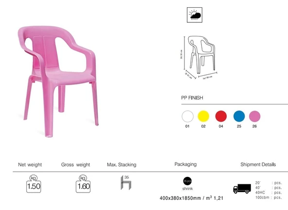 Papatya Mini Çocuk Koltuğu Mavi 2li Paket - Kreş Sandalye - Resim 10