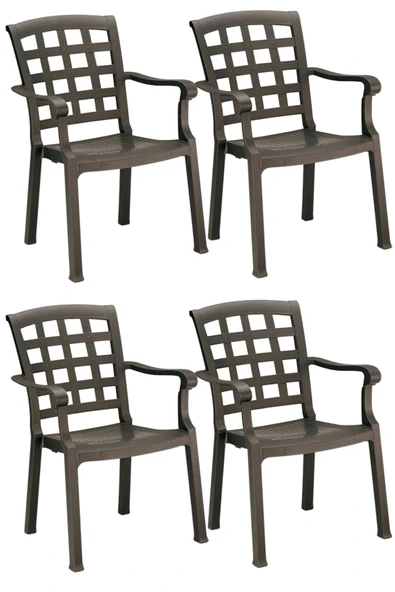 Papatya Pasha Plastik Koltuk Antrasit 4lü Paket - Bahçe, Balkon, Teras Sandalyesi ürün görseli 1