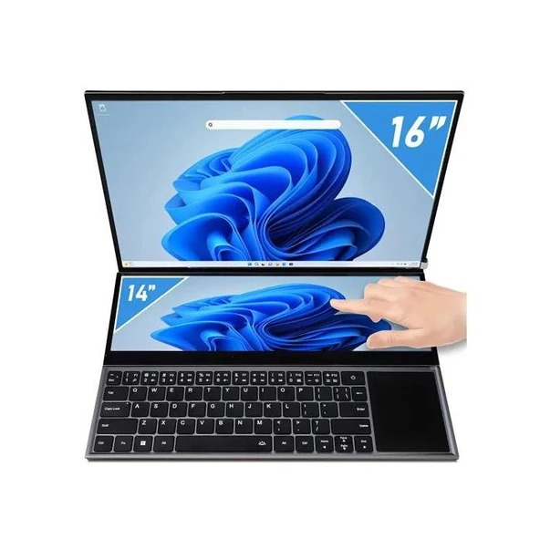 QUADRO Diamond Duo DS3212N i7-10850H 32GB 1TB SSD O/B Intel UHD 16" IPS + 14" IPS Dokunmatik DOS Notebook ürün görseli 1