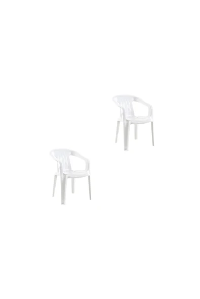 Papatya Elit Koltuk Beyaz 2li Paket - Plastik Bahçe Balkon Sandalyesi ürün görseli 1
