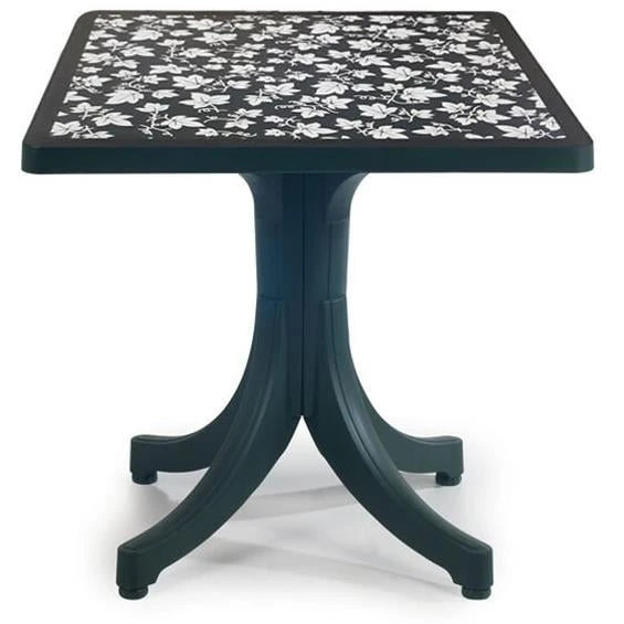 Papatya Pera Plastik Masa - 80x80 Kare Bahçe Balkon Masası -Teak & Ahşap Dekor - Resim 2