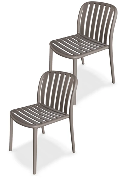 Papatya Galata Sandalye Küllü Kahve 2li Paket - Plastik Bahçe Balkon Mutfak Sandalyesi ürün görseli 1