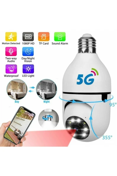 WiFi Panoramik Kamera 360 Derece Kablosuz Kamera (5284) - Resim 5