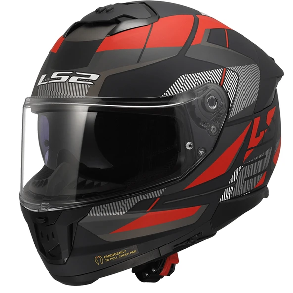 LS2 STREAM 2 ROAD MAT SİYAH-TITANIUM-KIRMIZI KASK ürün görseli