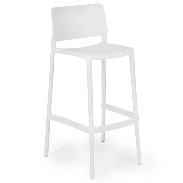 Papatya Joy Bar Sandalyesi 75 Cm Beyaz - Kolçaksız - Resim 7