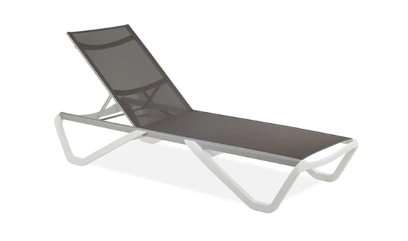 Papatya Wave Plastik Ayaklı Alüminyum Şezlong - Antrasit & Antrasit - Resim 9