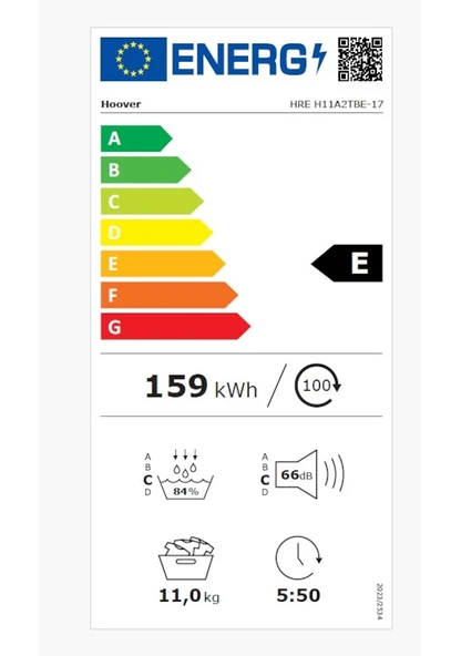 Hoover 31102852 HRE-H11A2TBE-17 11 KG Isı Pompalı Çamaşır Kurutma Makinesi - Resim 2