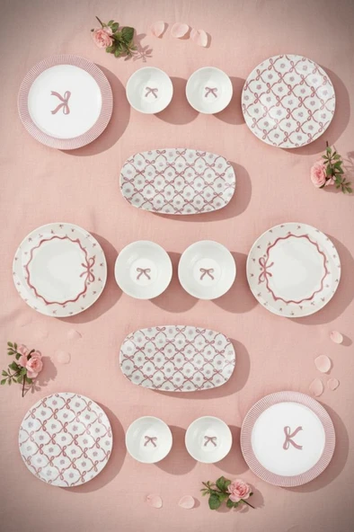 Bambum Moderna - 14 Parça Kahvaltı Takımı Ribbon - Resim 3