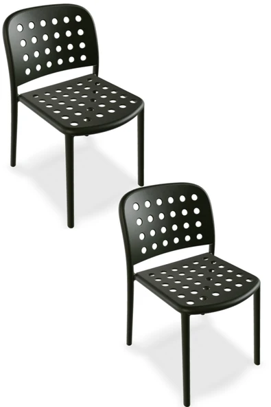 Papatya Bomonti Sandalye Servi Yeşil 2li Paket - Plastik Bahçe Balkon Mutfak Sandalyesi ürün görseli 1