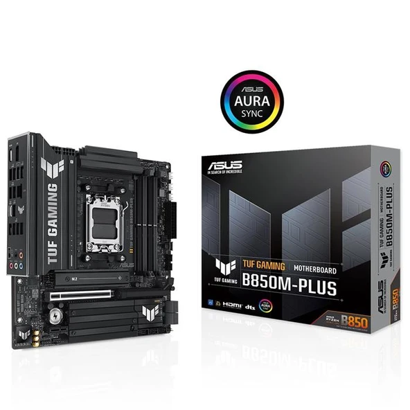 ASUS TUF GAMİNG B850M-PLUS AMD AM5 DDR5 MİCRO ATX ANAKART ürün görseli 1