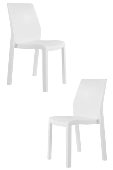 Papatya Yummy Sandalye Beyaz 2li Paket - Plastik Bahçe Balkon Sandalyesi ürün görseli 1