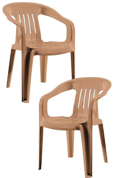 Papatya Elit Koltuk Teak 2li Paket - Plastik Bahçe Balkon Sandalyesi ürün görseli 1