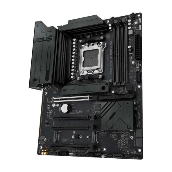 ASUS X870 MAX GAMING WIFI7 AMD X870 AM5 DDR5 8000 HDMI 2XUSB4 3X M2 USB3.2 WİFİ 7 + BT AURA RGB 5GBİT LAN ATX 12+2+1 GÜÇ AŞAMALARI, ÇİFT USB4, 3XM.2 S - Resim 2
