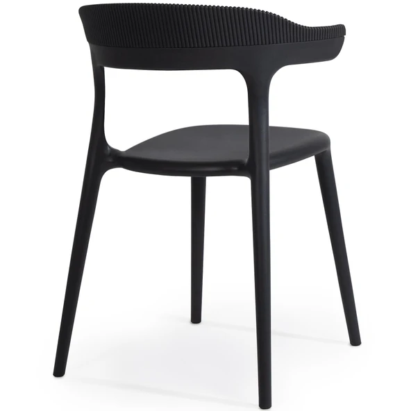 Papatya Luna Stripe Koltuk - Bahçe Balkon Mutfak Sandalyesi Antrasit - Resim 8