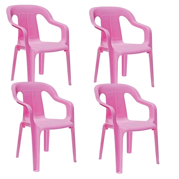 Papatya Mini Çocuk Koltuğu Pembe 4lü Paket - Kreş Sandalye ürün görseli 1