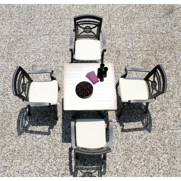 Papatya Commadore Koltuk Beyaz 2li Paket - Plastik Bahçe Balkon Koltuğu - Resim 9