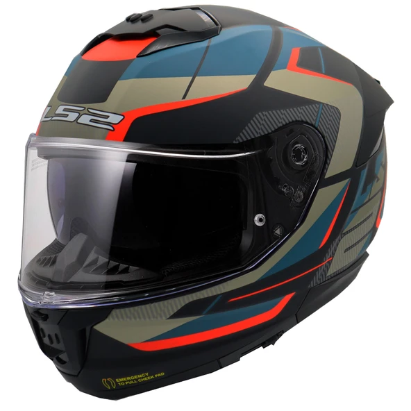 LS2 STREAM 2 ROAD MAT SİYAH-GRİ-MAVİ-KIRMIZI KASK ürün görseli