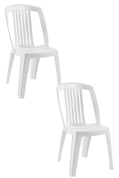 Papatya Favori Sandalye Beyaz 2li - Plastik Bahçe Balkon Sandalyesi ürün görseli 1