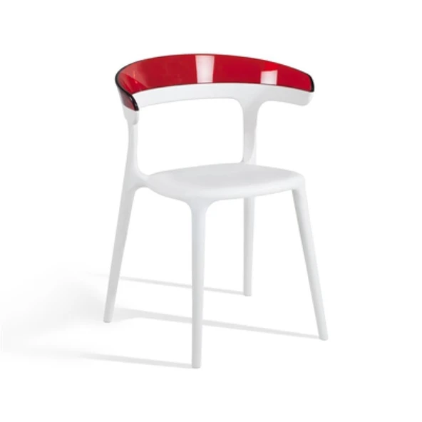 Papatya Luna Sandalye - Beyaz Gövde & Transparan Turuncu Font - Resim 4