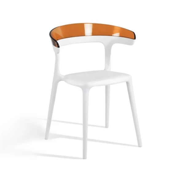 Papatya Luna Sandalye - Siyah Gövde & Transparan Şeffaf Font - Resim 4