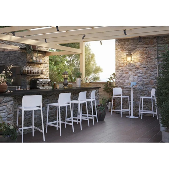 Papatya Joy Bar Sandalyesi 65 Cm Kırmızı - Kolçaksız - Resim 10