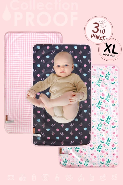 PROOF ALT AÇMA ÖRTÜSÜ 47x74 CM 3'LÜ PEMBE GRUP ürün görseli 1