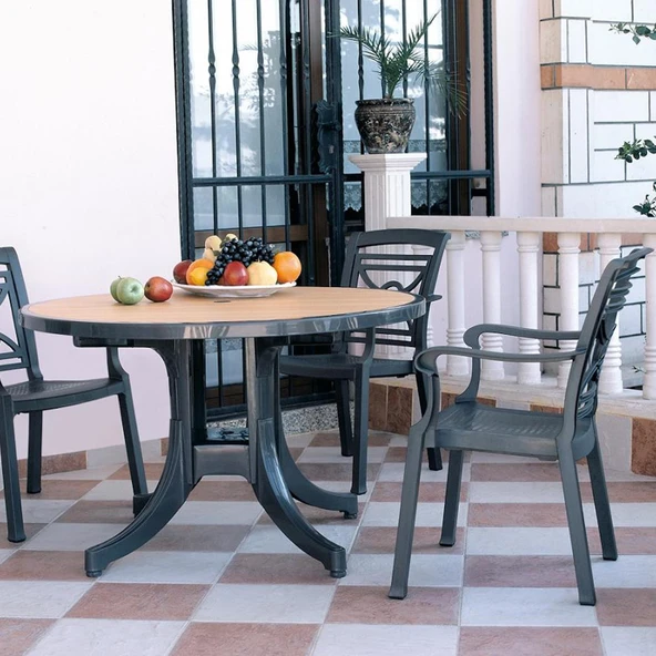 Papatya Commadore Koltuk Beyaz 2li Paket - Plastik Bahçe Balkon Koltuğu - Resim 5