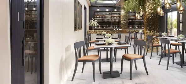 Papatya Trio-S Rattan Sandalye Mutfak Bahce Restoran Kafe Otel -Kum Beji - Resim 8