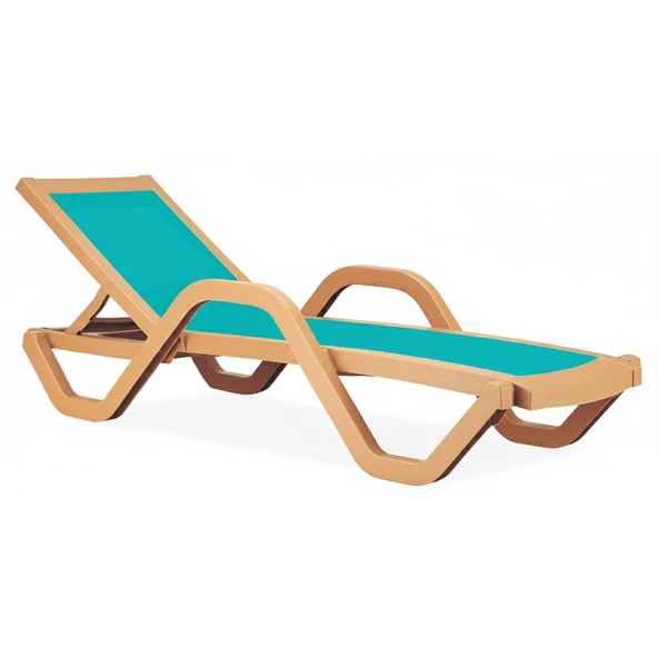 Papatya Myra Tex Kollu Şezlong - Teak İskelet & Turkuaz Fileli ürün görseli