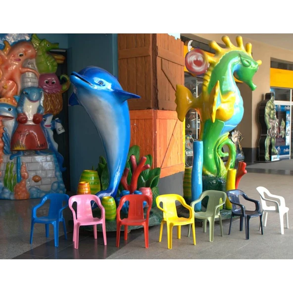 Papatya Mini Çocuk Koltuğu Mavi 4lü Paket - Kreş Sandalye - Resim 8