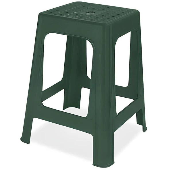 Papatya Mercan Plastik Tabure Teak 6lı Paket - Bahçe Balkon Taburesi - Resim 3