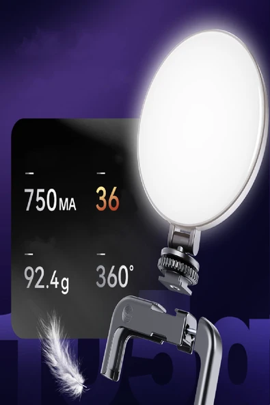 Şarjlı Taşınabilir Cep Telefonu&Kamera Selfi Işık Universal Güçlü Tiktok Youtube Aynalı Çekim Işığı - Resim 7
