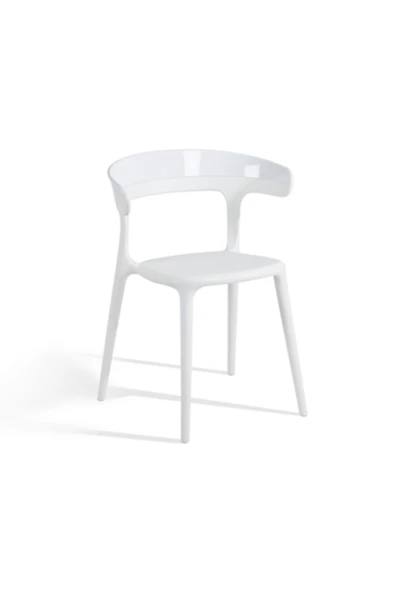 Papatya Luna Sandalye - Beyaz Gövde & Solid Beyaz Font ürün görseli 1