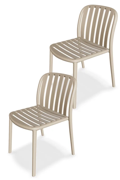 Papatya Galata Sandalye Bej 2li Paket - Plastik Bahçe Balkon Mutfak Sandalyesi ürün görseli 1