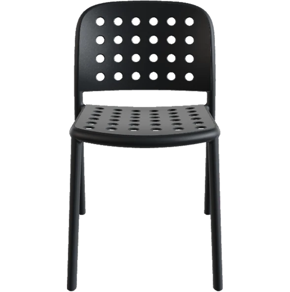 Papatya Bomonti Sandalye Antrasit - Plastik Bahçe Balkon Mutfak Sandalyesi - Resim 2