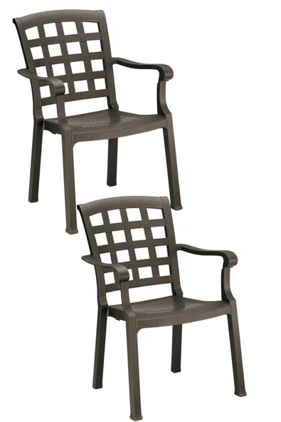 Papatya Pasha Plastik Koltuk Antrasit 2li Paket - Bahçe, Balkon, Teras Sandalyesi ürün görseli 1